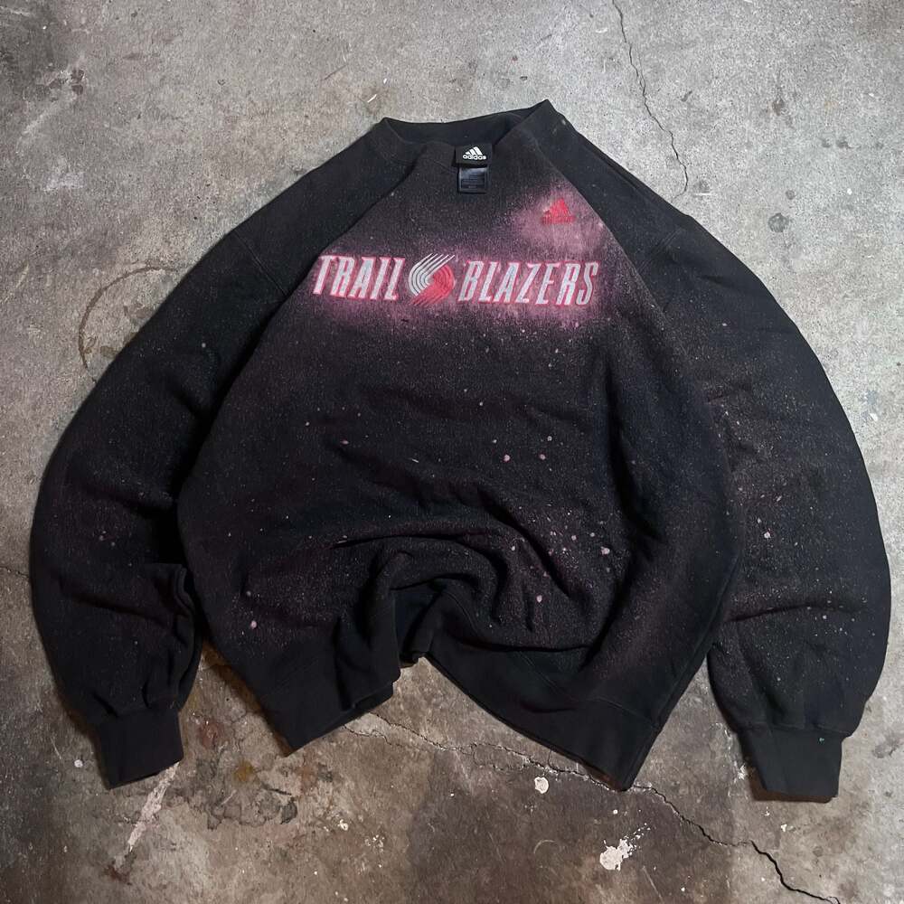 Adidas Portland Trail Blazers NBA Pullover Sweatshirt Black Size large